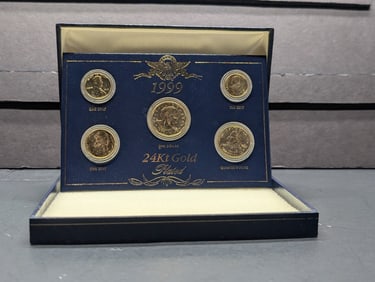 24k Gold *LAYERED* 1999 Year Coin Collection in Display Box