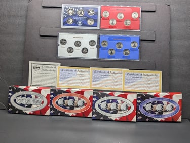 2002 Philadelphia, Denver, San Francisco Mint & Platinum *LAYERED* Statehood Quarter Collection