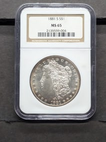 1881-S Morgan Silver Dollar - NGC MS65