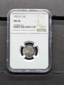 1952-D Roosevelt Silver Dime - NGC MS66