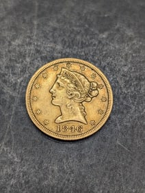 1846 Liberty Head $5.00 GOLD Half Eagle **XF**
