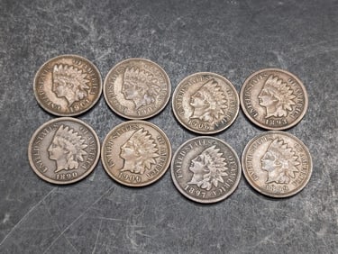 Lot of 8 Various Dated High Grade Indian Head Cents