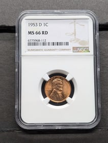 1953-D Lincoln Wheat Cent - NGC MS66 RD