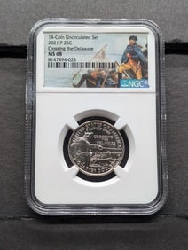 2021-P Crossing the Delaware Quarter - NGC MS68