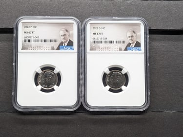 2022-P&D Roosevelt Dime - NGC MS67 FT (2 PCS)