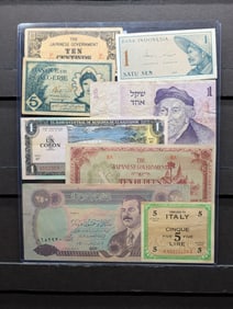 Lot of 8 Various Vintage World Currency Notes