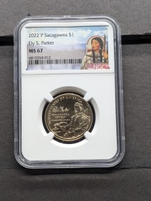 2022-P Sacagawea Ely S. Parker $1 Coin - NGC MS67