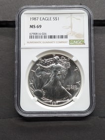 1987 American Silver Eagle - NGC MS69
