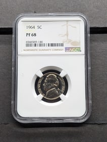 1964 PROOF Jefferson Nickel - NGC PF68