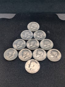 (9) 1976, (1) 1976-D, & 1985-D Kennedy Half Dollars