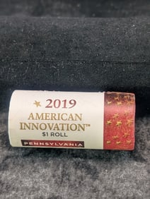 Unopened Roll Of 2019-D Pennsylvania American Innovation One Dollar Coins