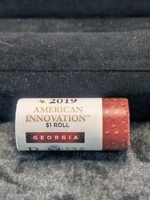 Unopened Roll Of 2019-D Georgia American Innovation One Dollar Coins