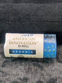 Unopened Roll Of 2019-P Georgia American Innovation One Dollar Coins