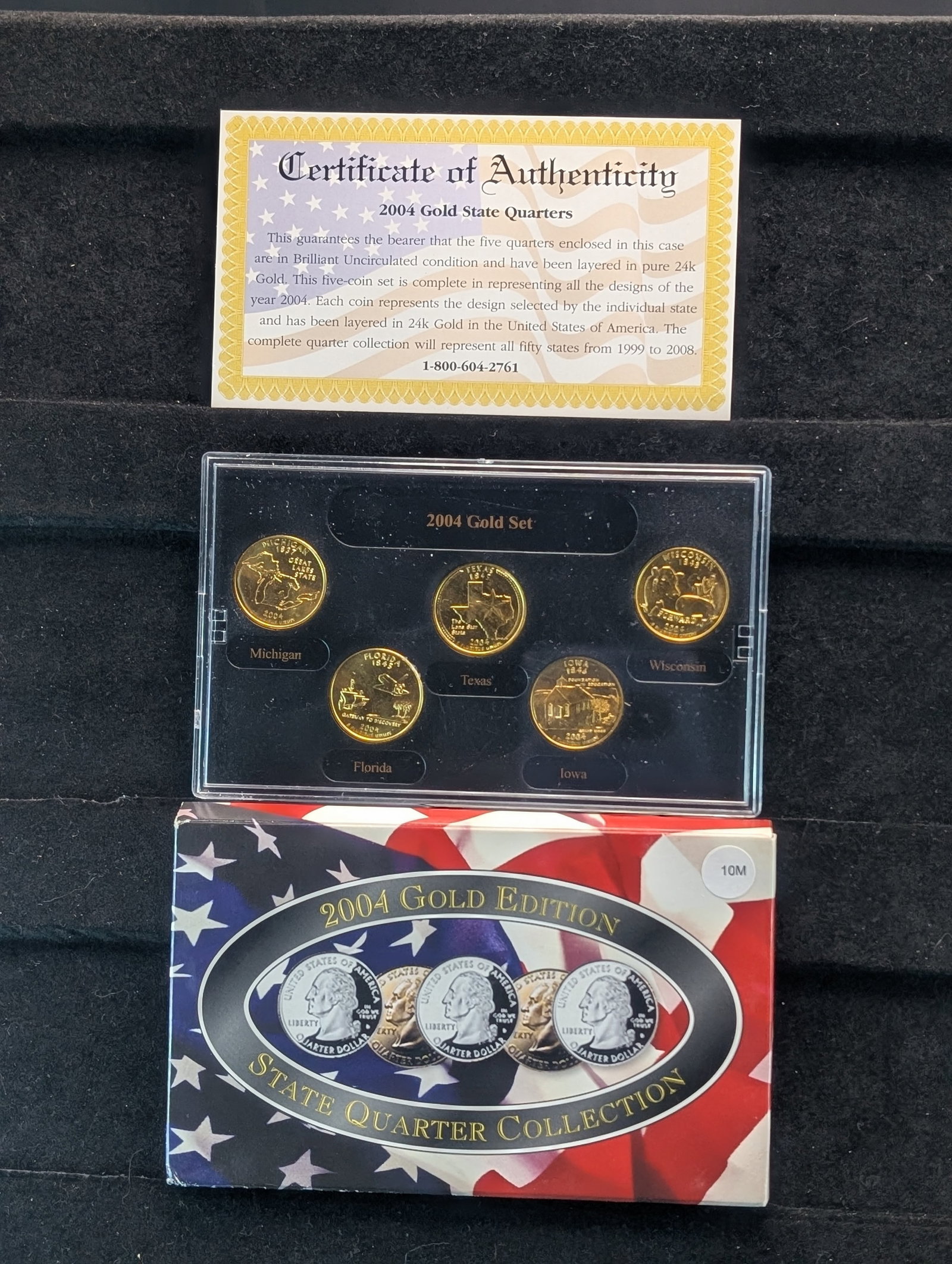 2004-D U.S. Mint Gold State Quarters Set: 2004-D U.S. Mint Gold State Quarters Set