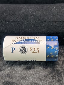 Unopened Roll Of 2020-P Massachusetts American Innovation One Dollar Coins