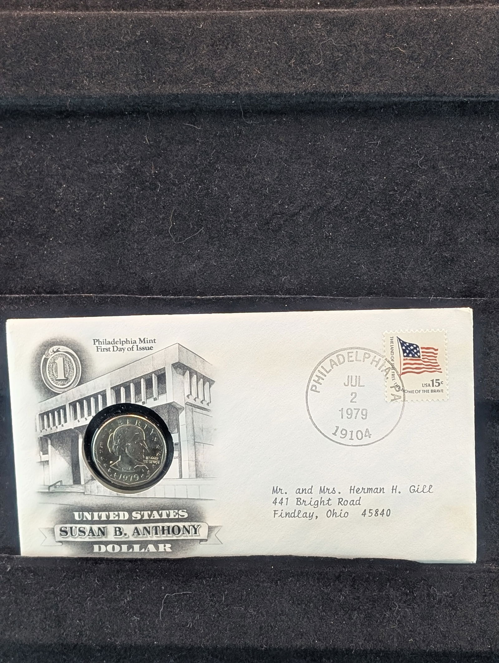 1979-P Susan B. Anthony Coin w/1st Day Cachet (1 of 3)
