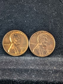 1954-S & 1957-D Red UNC Lincoln Wheat Cents