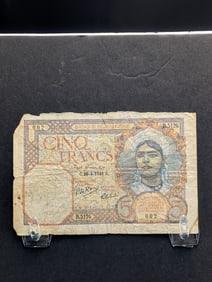 1941 Algerian Five Francs Note