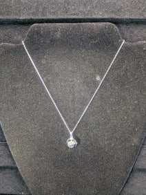 Gorham Sterling Silver 16" Necklace W/Iridescent Ball-Pendant