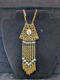 18" Vintage Necklace With Gold-Like Chain