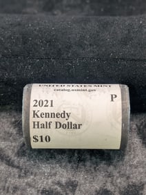Unopened Roll Of 2021-P Kennedy Half Dollars