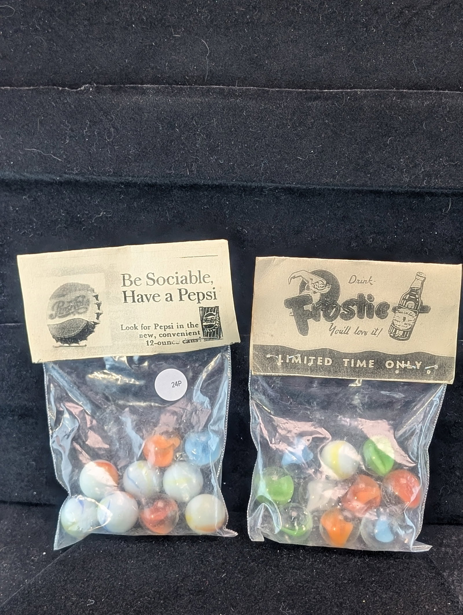 Frostie and Pepsi Marbles in sealed Bags: Frostie and Pepsi Marbles in sealed Bags