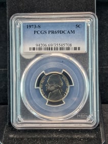 1973-S Jefferson Nickel PR69DCAM By PCGS