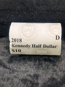 Unopened Roll Of 2018-D Kennedy Half Dollars