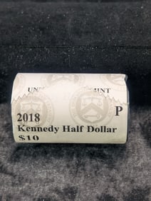 Unopened Roll Of 2018-P Kennedy Half Dollars