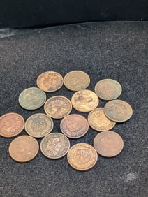(15) Assorted Indian Head Cents