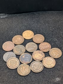(15) Assorted Indian Head Cents