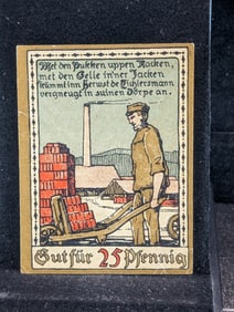 1921 German (Number: 12726) 25 Pf Currency, Crisp-UNC, 104 Years Old!