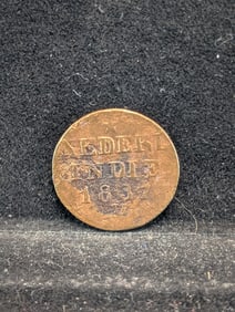 1837-East Nederland Indie Coin, 1c, (Nice Details), 188 Years Old!