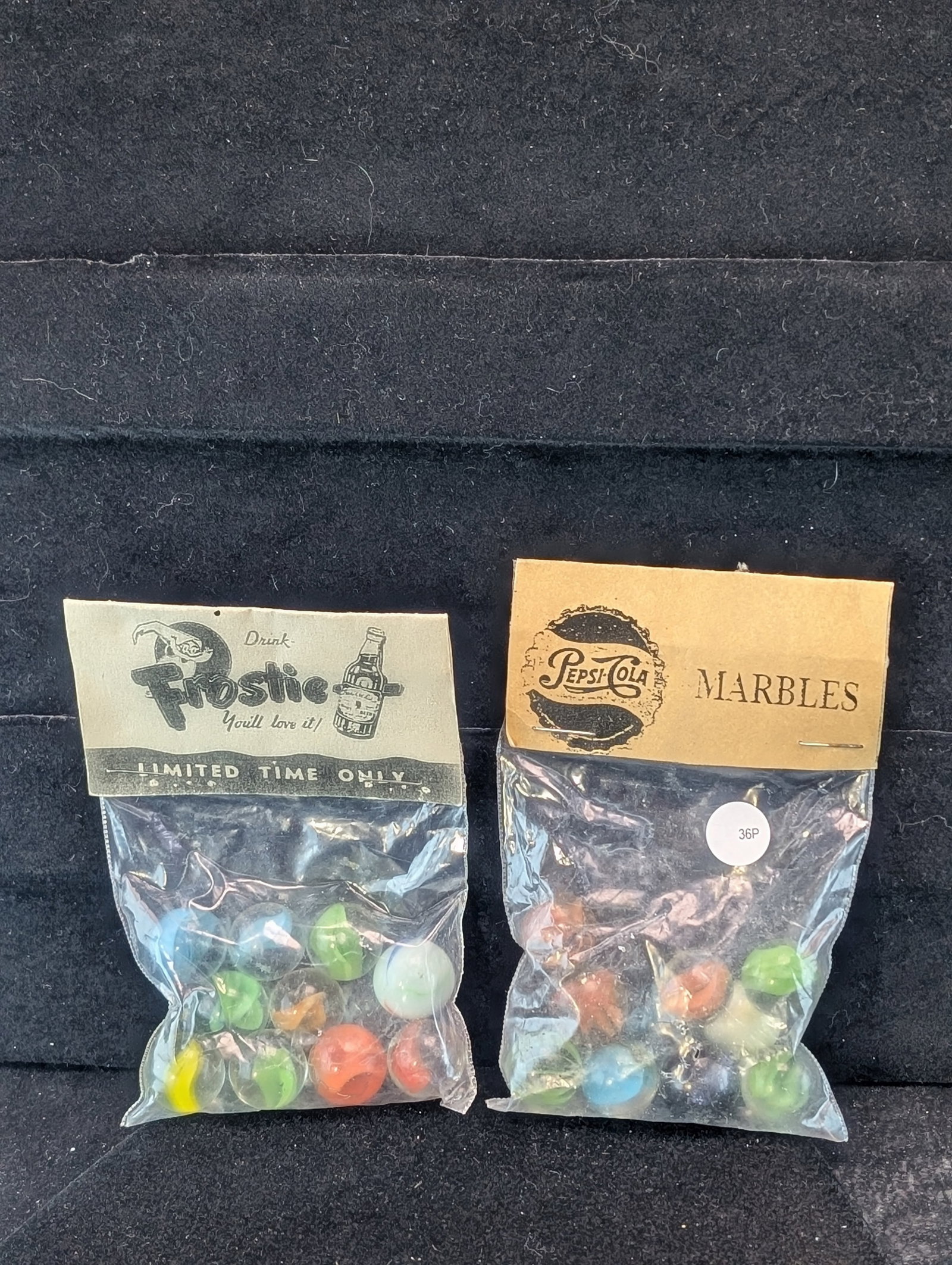 Frostie and Pepsi ; Marbles in sealed Bags: Frostie and Pepsi ; Marbles in sealed Bags