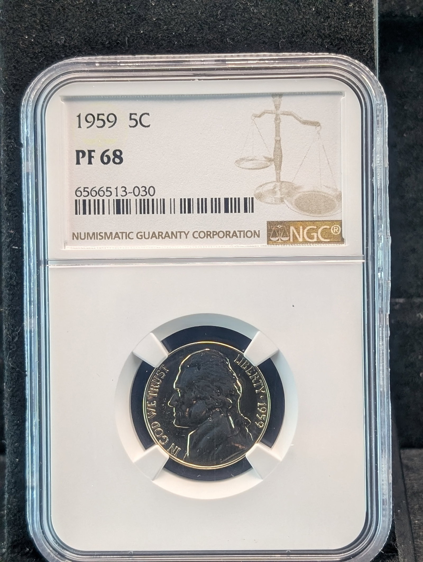 1959-P Jefferson Nickel PF68 By NGC: 1959-P Jefferson Nickel PF68 By NGC