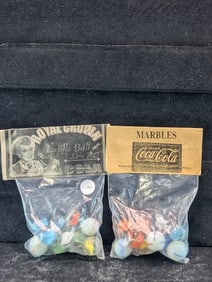 Royal Crown with Lucille Ball and Coca Cola;  Marbles in sealed Bags