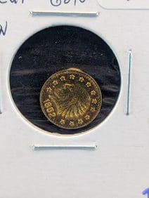 1852 California Gold 1/2 Fractional (Indian-Bear Merchant Token)