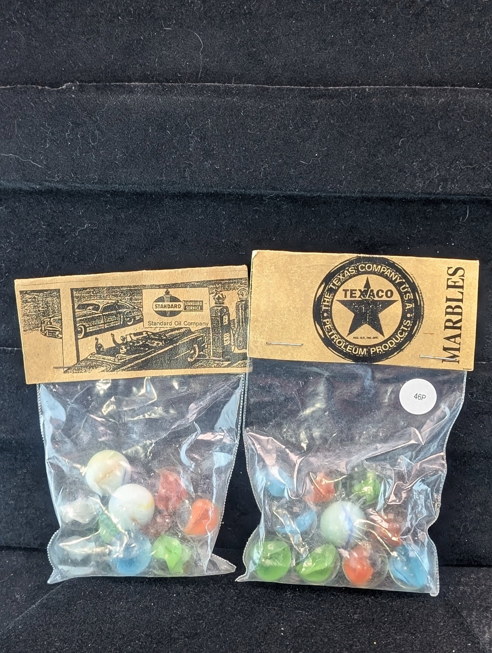 Texaco and Standard; Marbles in sealed Bags: Texaco and Standard; Marbles in sealed Bags