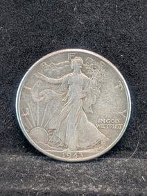 1943 (WWII Era, Good Details) 90% Silver Liberty Half, 82 Years Old!