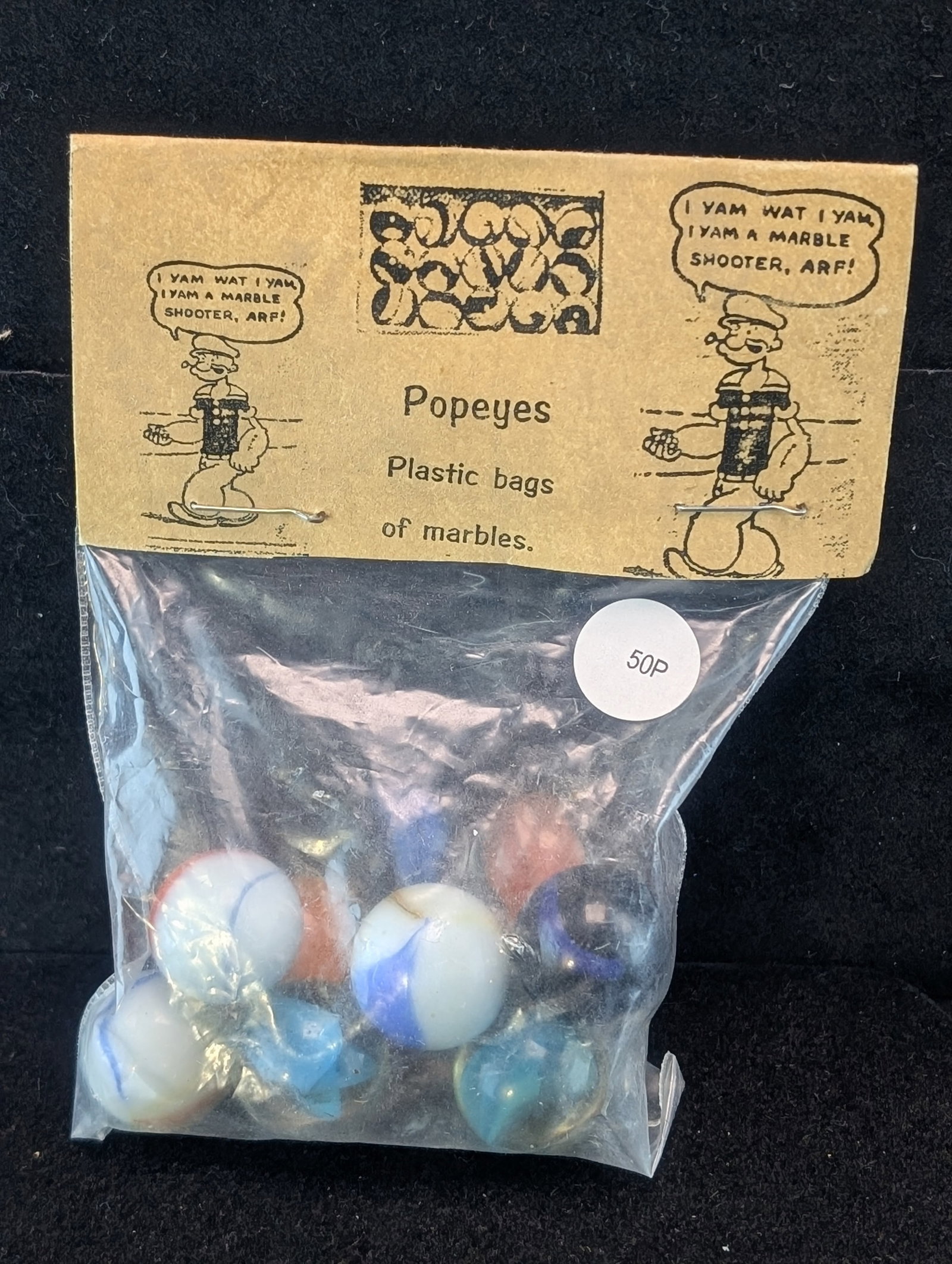 Popeyes Marbles in sealed Bag: Popeyes Marbles in sealed Bag