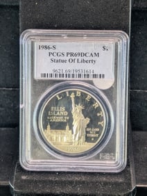 1986-S Statue Of Liberty One Dollar, Graded By PCGS PR69DCAM