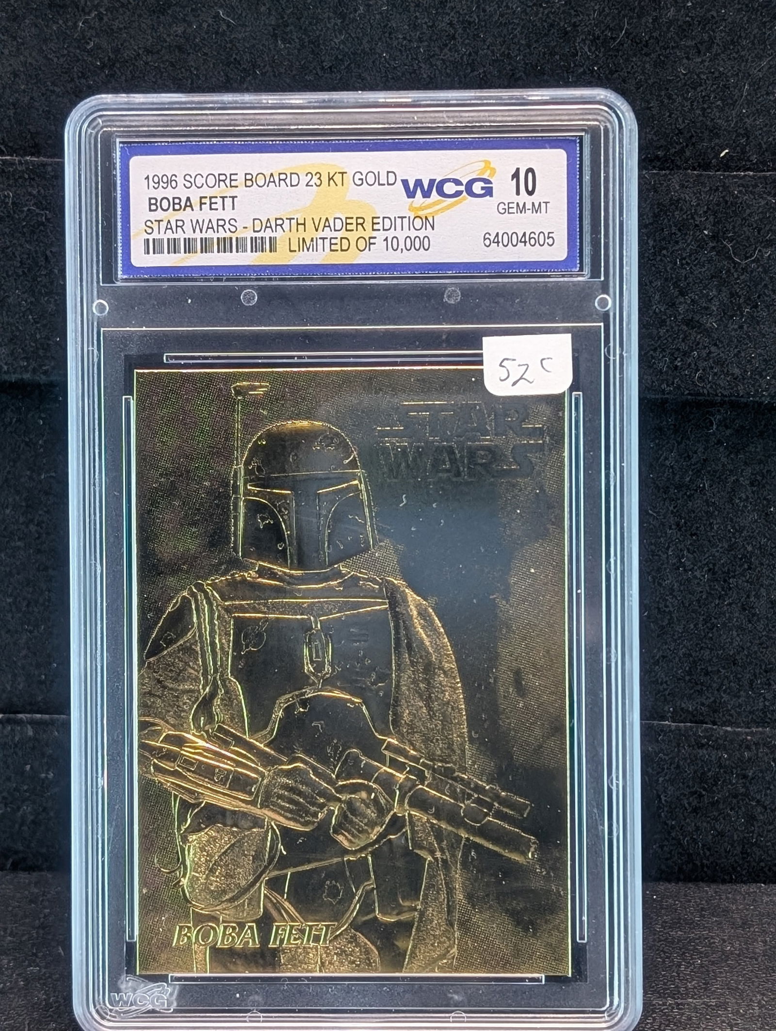 Star Wars, BOBA FETT, 23KT Gold, Sealed, Gem 10 Mint, Limited of 10,000, Darth Vader Edition! (1 of 2)