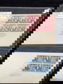 Sleeve Of Rare Four Block First Day Cachets & Covers