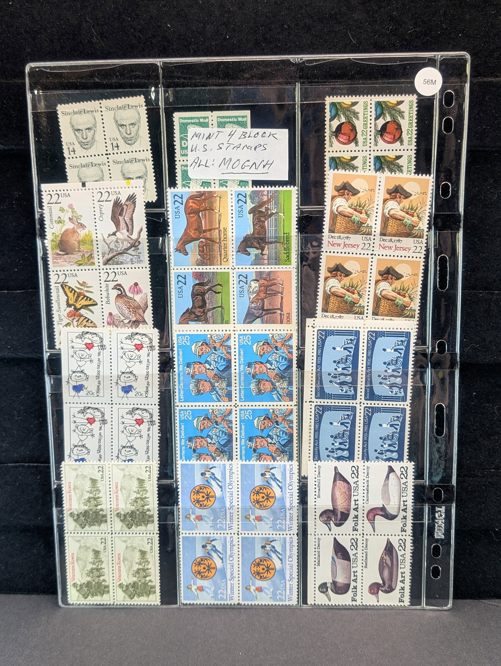 Sheet Of Mint Four Block U.S. Stamps - All MOGNH: Sheet Of Mint Four Block U.S. Stamps - All MOGNH