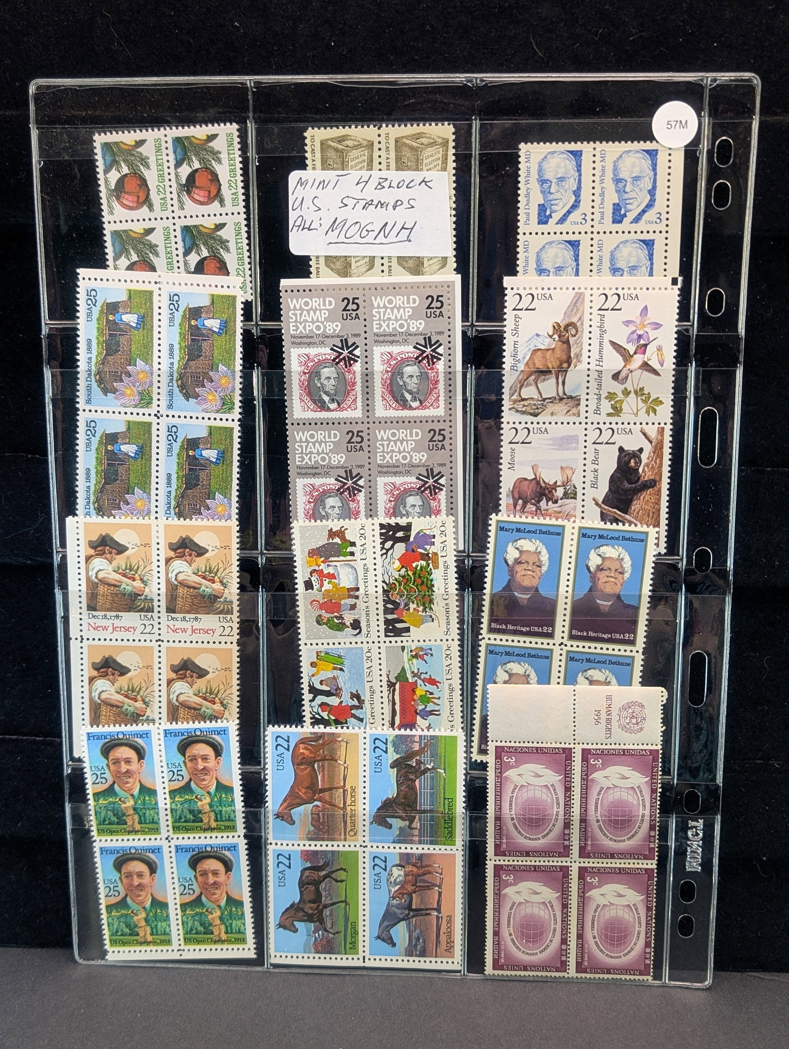 Sheet Of Mint Four Block U.S. Stamps - All MOGNH: Sheet Of Mint Four Block U.S. Stamps - All MOGNH