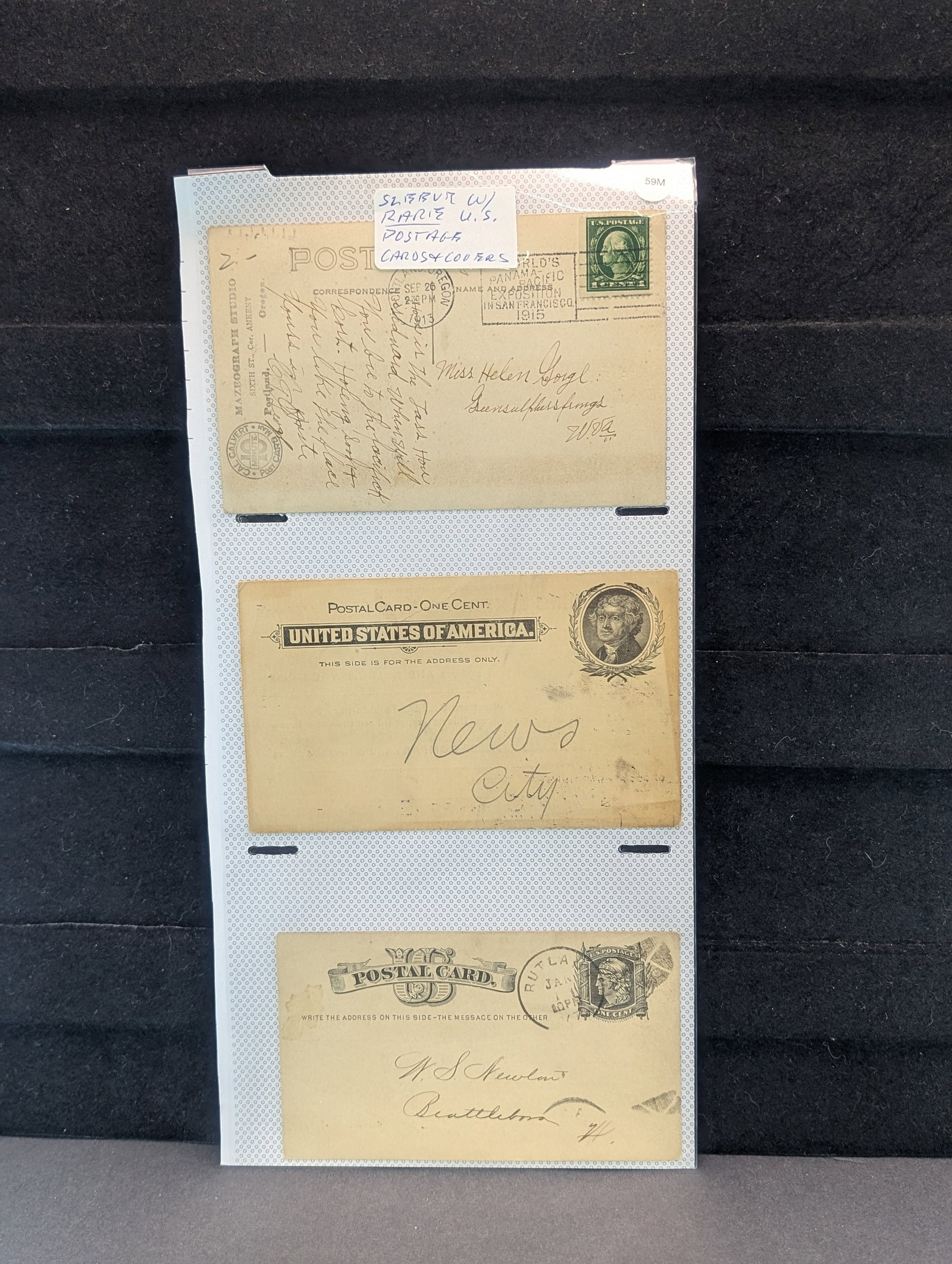 Sleeve Of Rare U.S. Postage Cards & Covers: Sleeve Of Rare U.S. Postage Cards & Covers