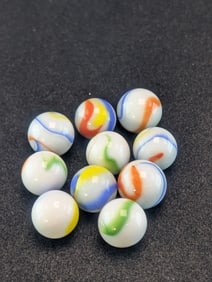 10- Akro Agates, Swirl;  Mint from Bags