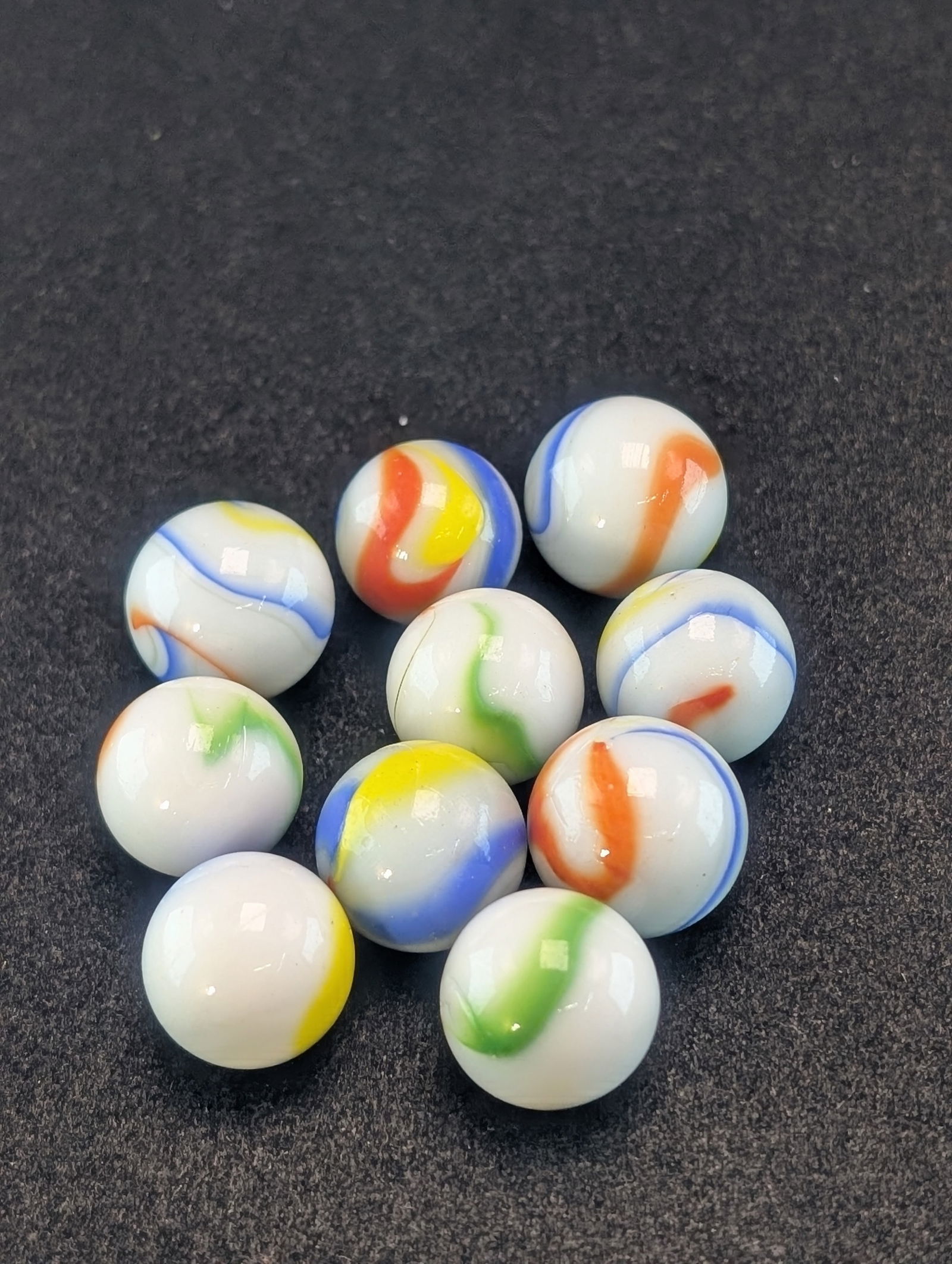 10- Akro Agates, Swirl;  Mint from Bags (1 of 2)