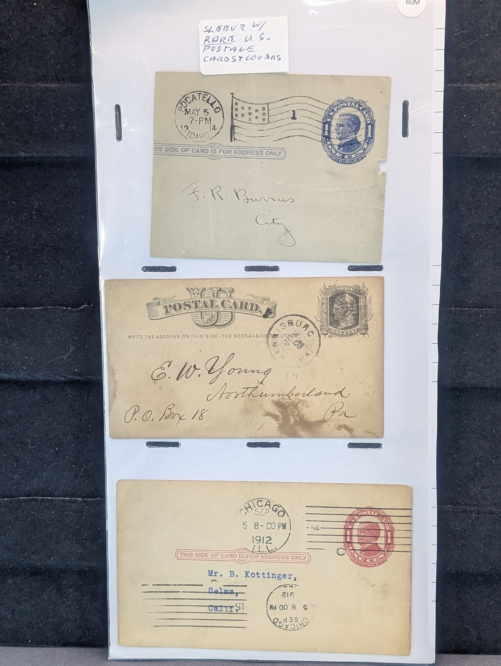 Sleeve Of Rare U.S. Postage Cards & Covers: Sleeve Of Rare U.S. Postage Cards & Covers