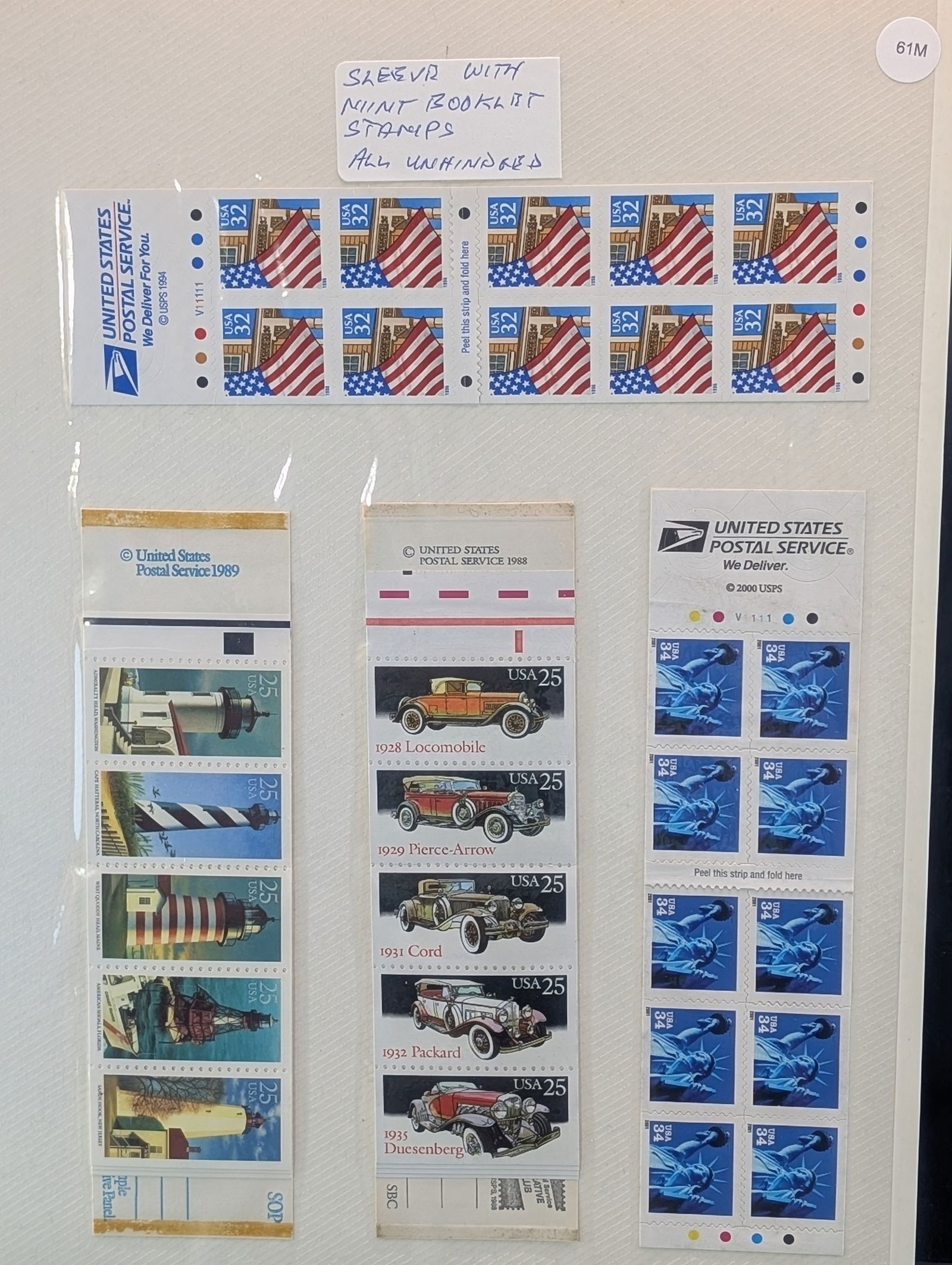 Sleeve Of Mint U.S. Booklet Stamps - All MOGNH (1 of 2)